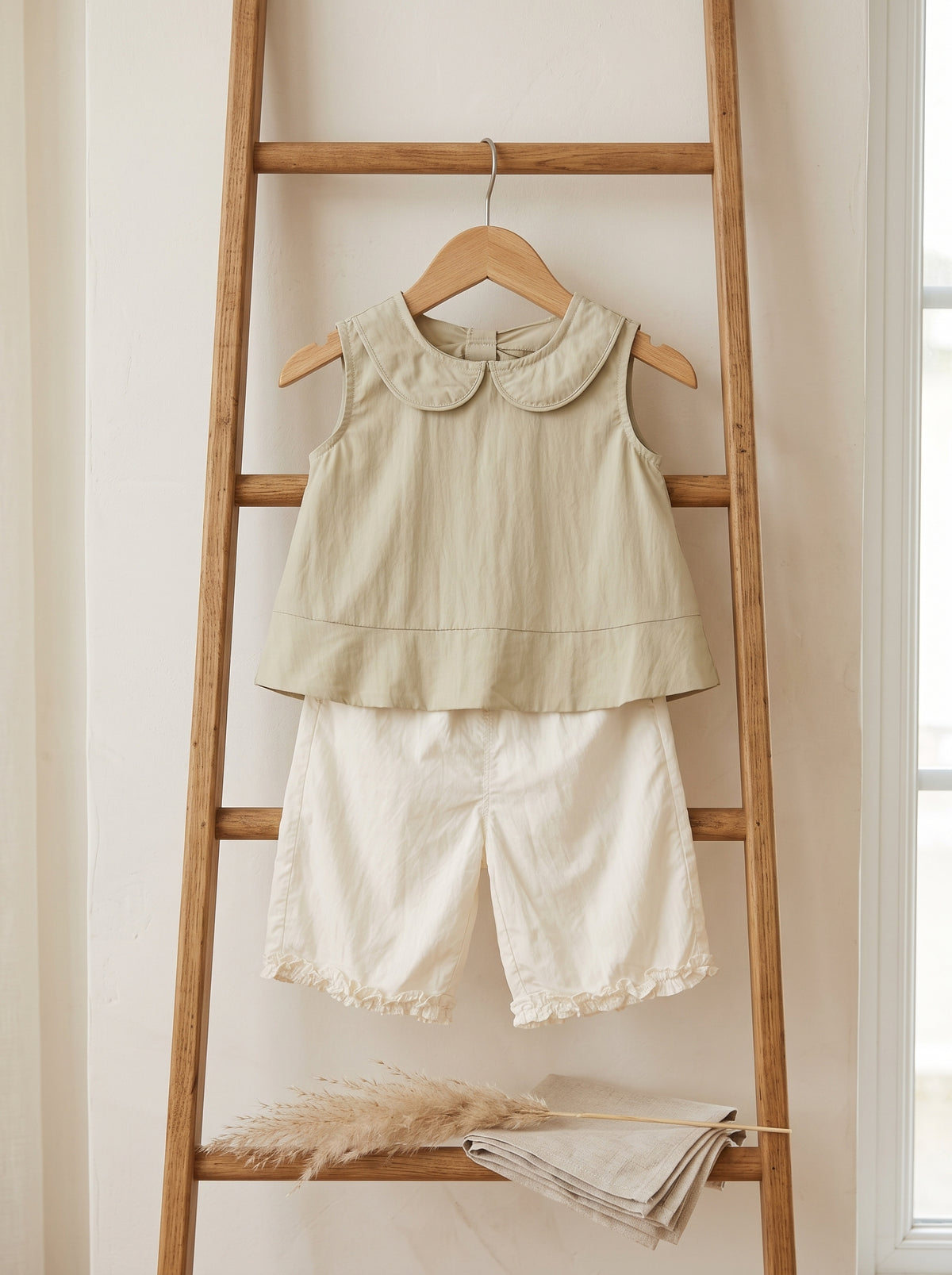 🩵 Stripe Tee & Denim Overall Dress Set