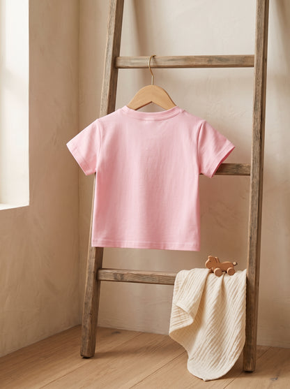 Pink Bear Print Cotton T-Shirt