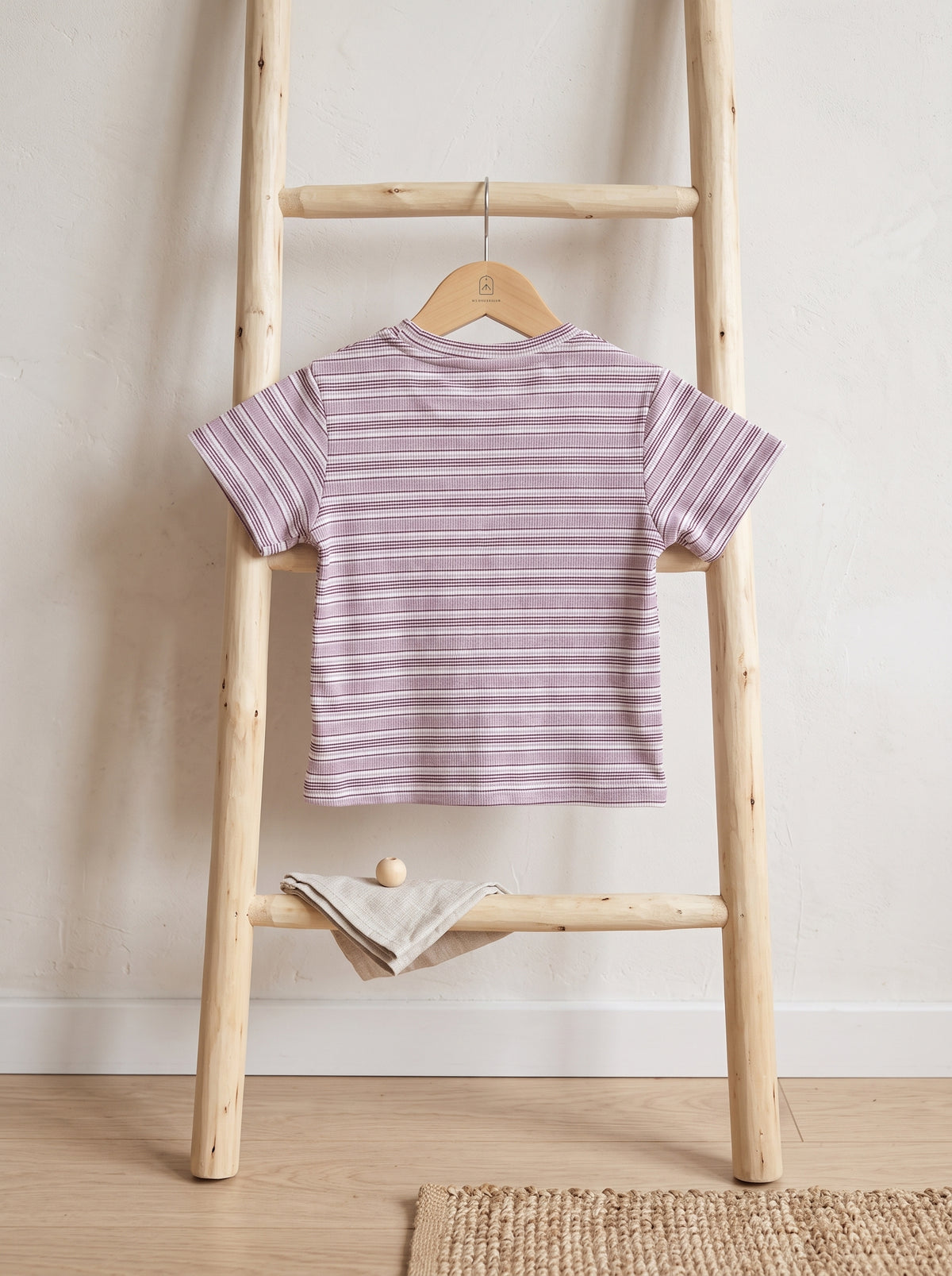 🩵 Stripe Tee & Denim Overall Dress Set