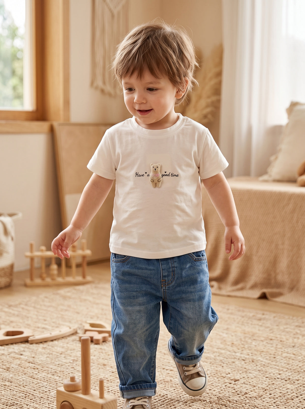 Boy's Classic White Short-Sleeve Tee