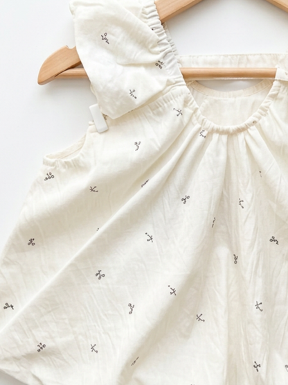 Cream Floral Balloon Top