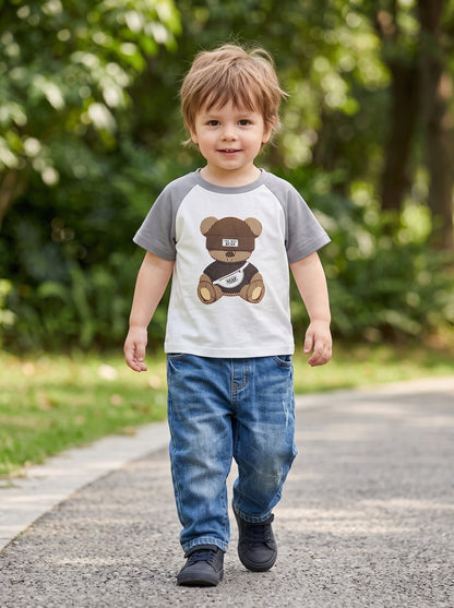 Little Explorer Bear Graphic T-Shirt