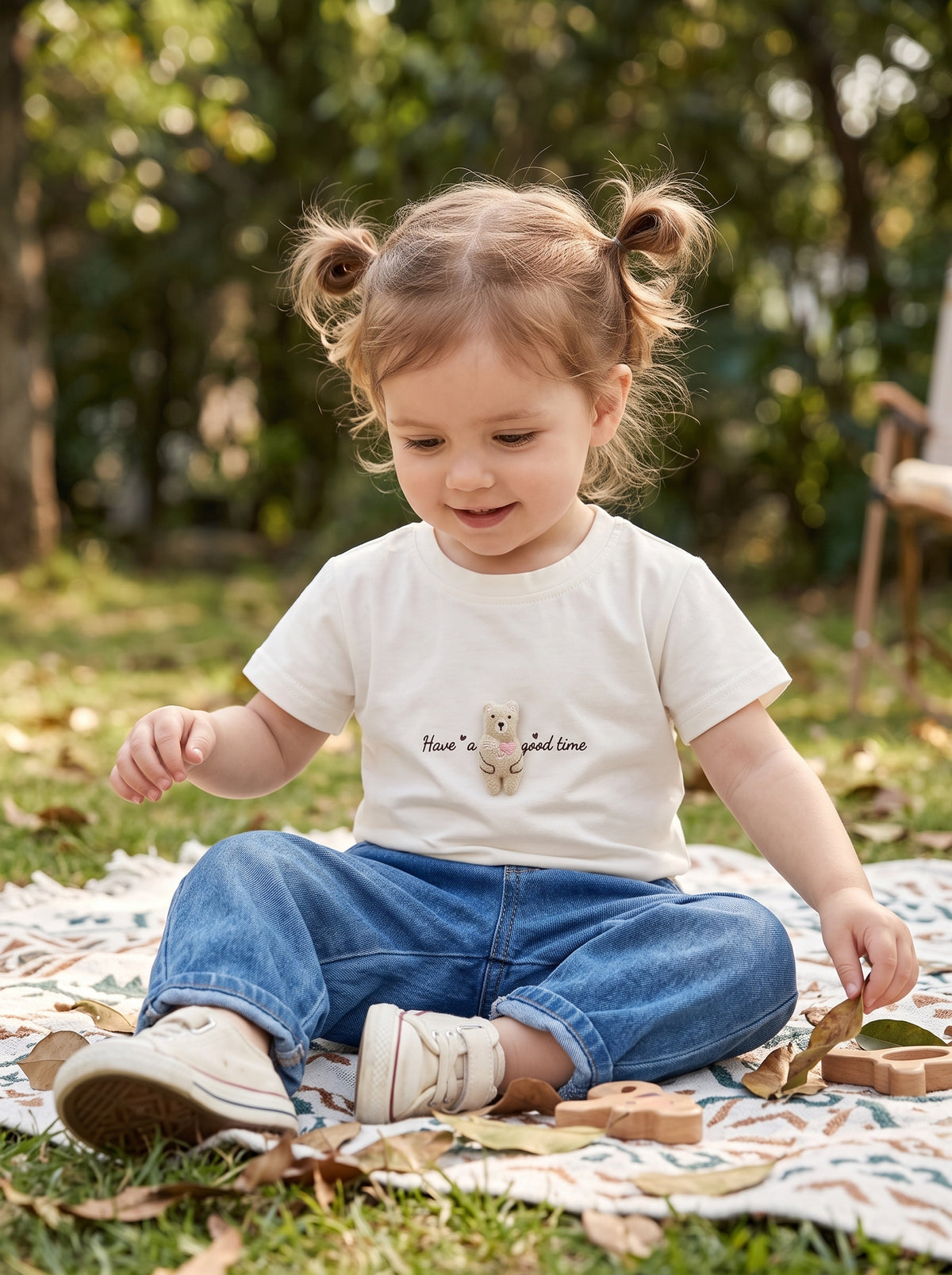 Girl's Classic White Short-Sleeve Tee